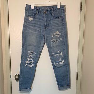 American Eagle Super Stretch Ripped Hi-Rise Jegging
